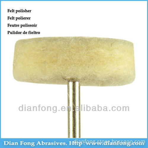 N22 HP Shank Wheel Shaped High Density Dental Laboratory White Felt Buff